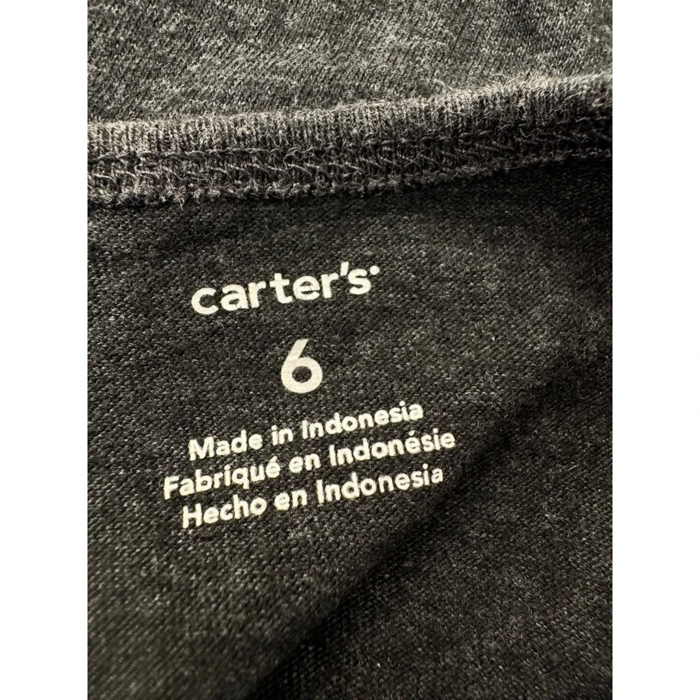 Carters Girls Gray Happy Heart Varsity Stripe‎ Jersey Knit Dress Size 6 273G212